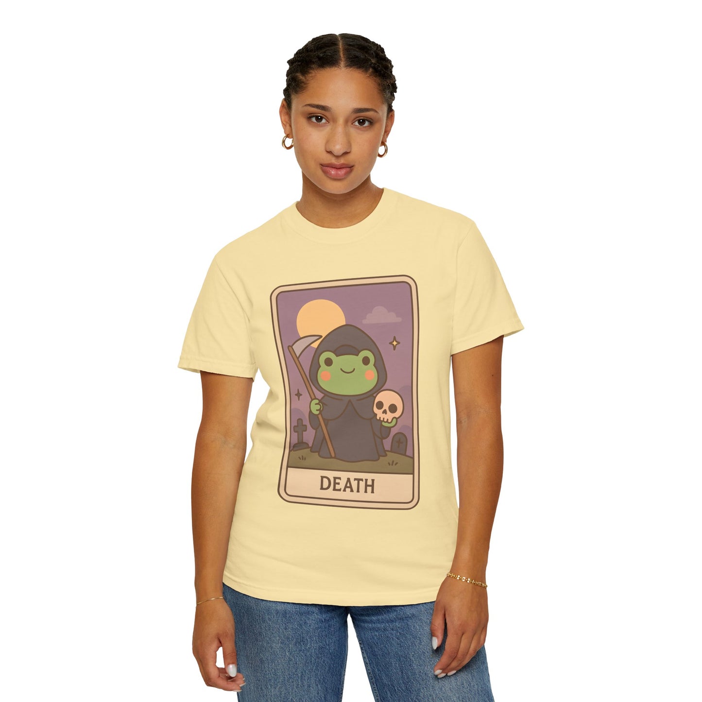 Unisex Garment-Dyed T-Shirt | Adorable Graphic T-shirt | Tarotoads! - “Death"