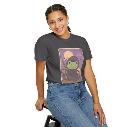 Cute Tarotoads "Death" Unisex T-Shirt | Great for Halloween, Warm And Cozy, Great Gift Idea, Astrology Apparel, Unique Tarot Graphic T-Shirt, Good For Cold Weather