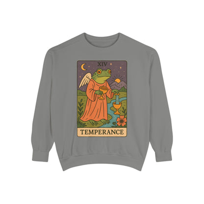 Cozy Tarotoads "Temperance" Unisex Sweatshirt | Adorable Casual Wear, Astrology Apparel, Unique Gift for Tarot Lovers