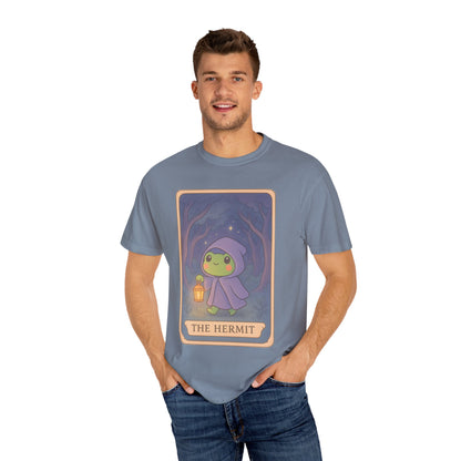 Cute Tarotoads "The Hermit" Unisex T-Shirt | Great for Halloween, Warm And Cozy, Great Gift Idea, Astrology Apparel, Unique Tarot Graphic T-Shirt, Good For Cold Weather