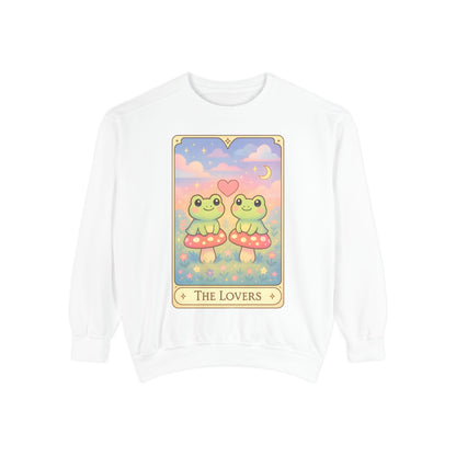 Cozy Tarotoads "The Lovers" Unisex Sweatshirt | Astrology Apparel, Perfect for Halloween, Gift for Friends Family, Great For Frog and Tarot Lovers, Great For Cold Weather