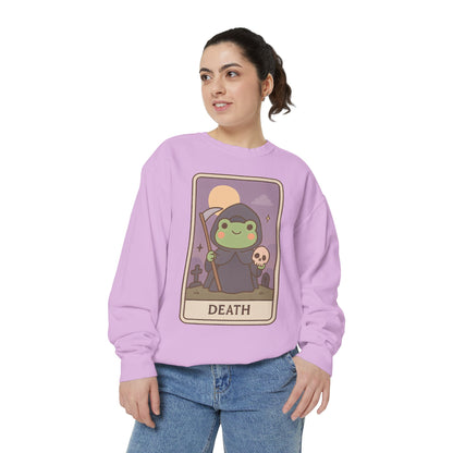 Cozy Tarotoads "Death" Unisex Sweatshirt | Astrology Apparel, Perfect for Halloween, Gift for Friends Family, Great For Frog and Tarot Lovers, Great For Cold Weather