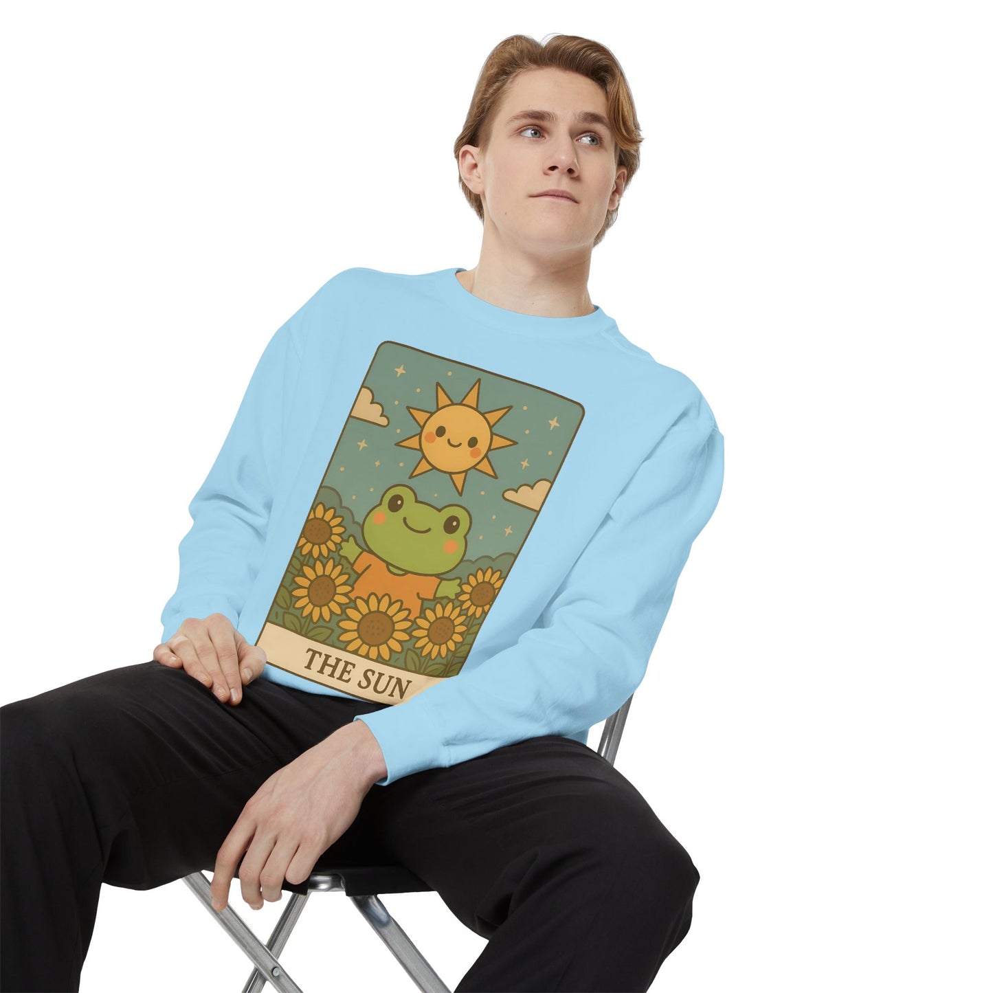 Cozy Tarotoads! "The Sun" Unisex Sweatshirt | Happy Frog Sun Sweatshirt, Unisex Pullover, Cozy Gift, Nature Lovers Apparel, Warm Fashion, Thoughtful Present
