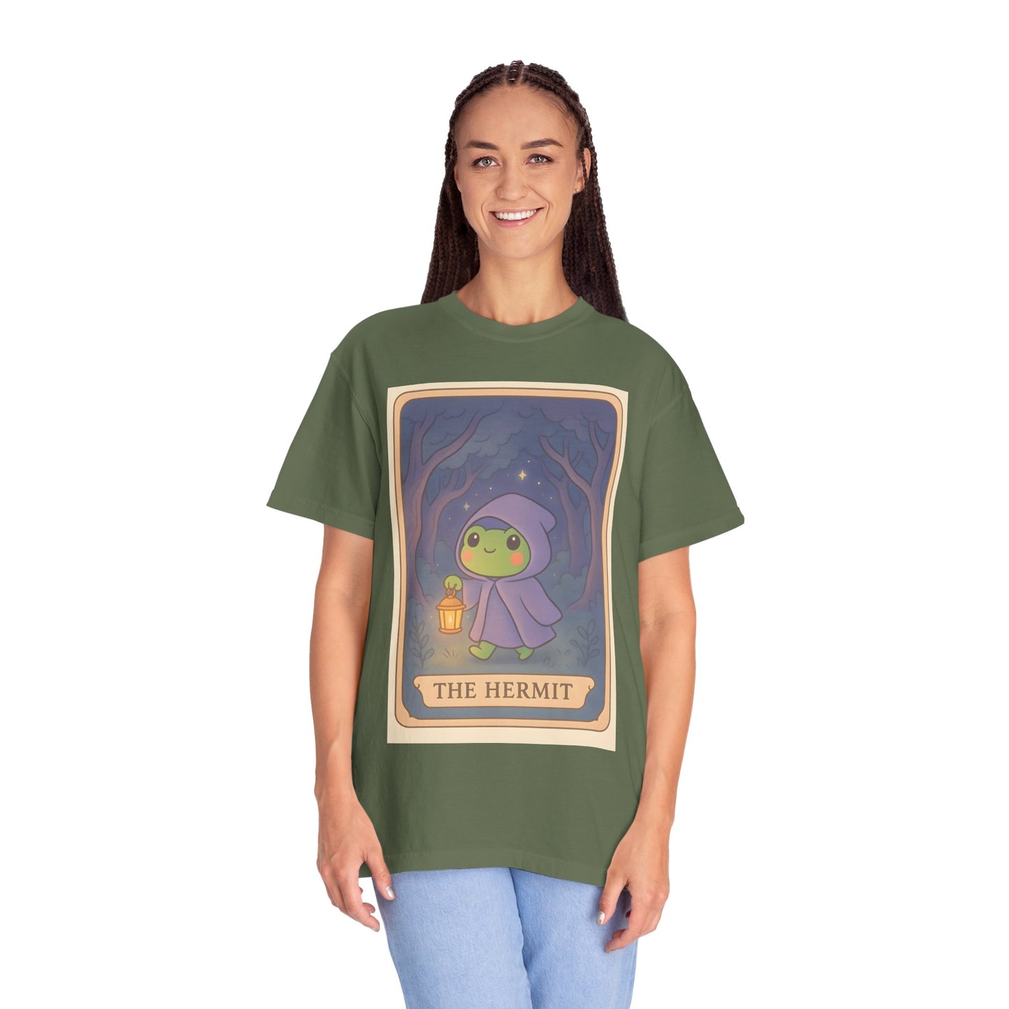 Unisex Garment-Dyed T-Shirt | Adorable Graphic T-shirt | Tarotoads! - “The Hermit"