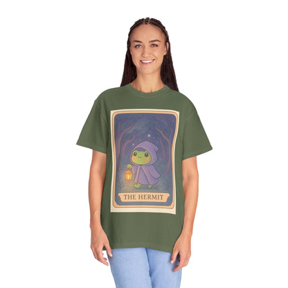 Unisex Garment-Dyed T-Shirt | Adorable Graphic T-shirt | Tarotoads! - “The Hermit"