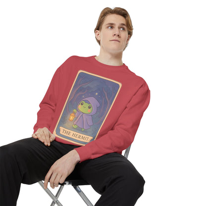 Cozy Tarotoads "The Hermit" Unisex Sweatshirt | Gift for Tarot Lovers, Astrology Apparel, Casual Everyday Wear
