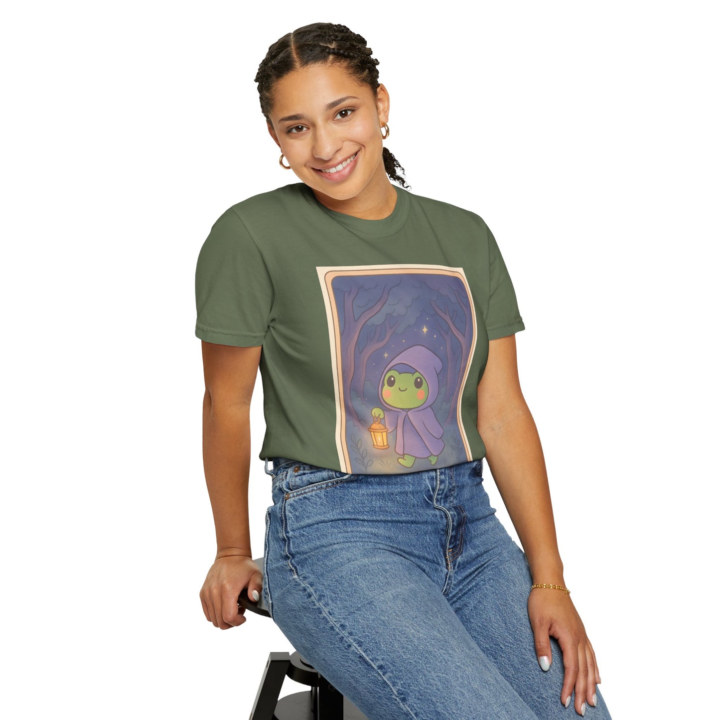 Unisex Garment-Dyed T-Shirt | Adorable Graphic T-shirt | Tarotoads! - “The Hermit"