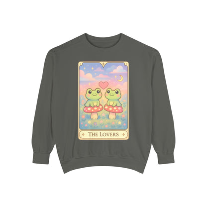 Cozy Tarotoads "The Lovers" Unisex Sweatshirt | Astrology Apparel, Perfect for Halloween, Gift for Friends Family, Great For Frog and Tarot Lovers, Great For Cold Weather