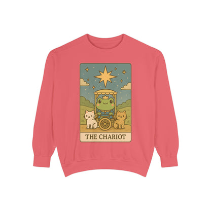 Cozy Tarotoads "The Chariot" Unisex Sweatshirt | Astrology Apparel, Perfect for Halloween, Gift for Friends Family, Great For Frog and Tarot Lovers, Great For Cold Weather