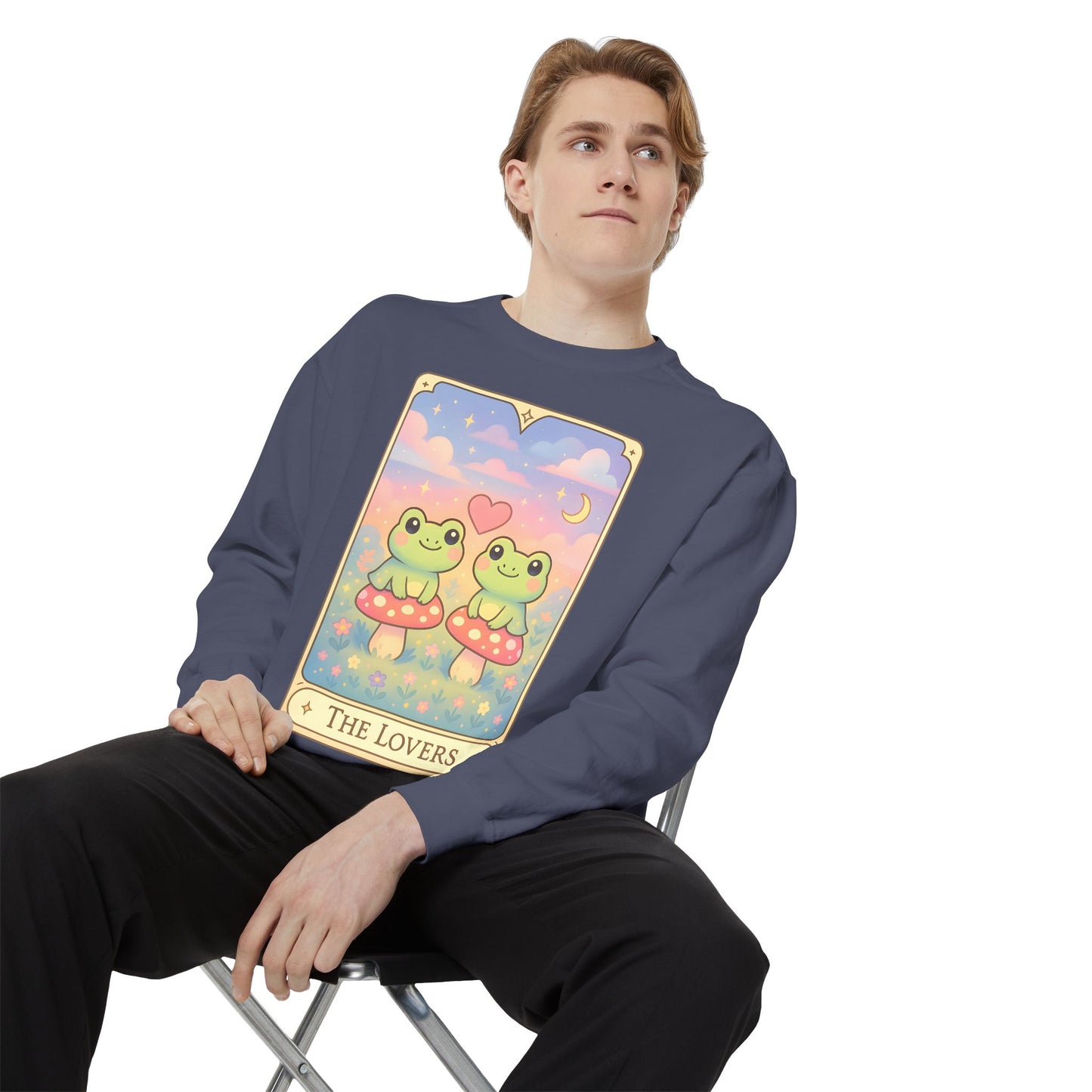 Cozy Tarotoads "The Lovers" Unisex Sweatshirt | Astrology Apparel, Perfect for Halloween, Gift for Friends Family, Great For Frog and Tarot Lovers, Great For Cold Weather