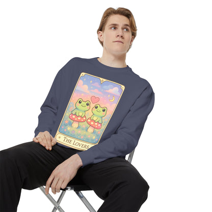 Cozy Tarotoads "The Lovers" Unisex Sweatshirt | Astrology Apparel, Perfect for Halloween, Gift for Friends Family, Great For Frog and Tarot Lovers, Great For Cold Weather