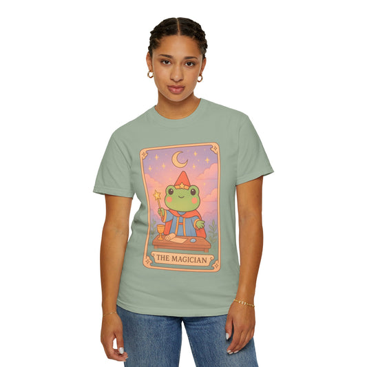 Unisex Garment-Dyed T-Shirt | Adorable Graphic T-shirt | Tarotoads! - “The Magician"