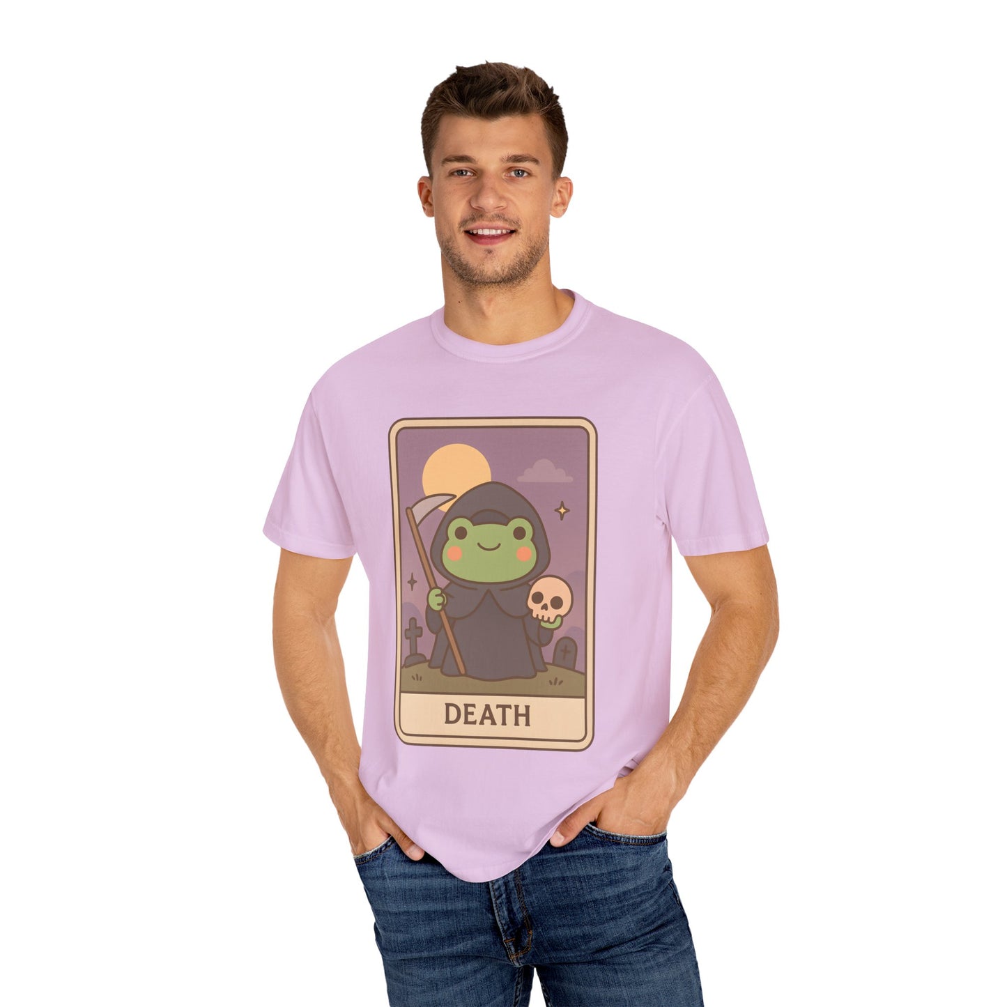 Unisex Garment-Dyed T-Shirt | Adorable Graphic T-shirt | Tarotoads! - “Death"
