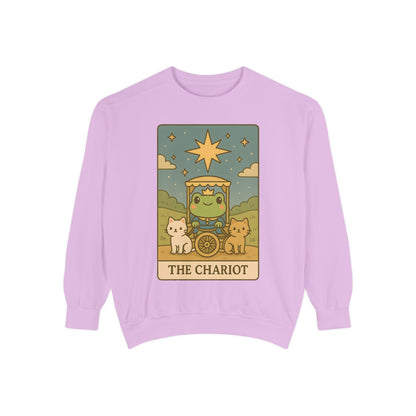 Cozy Tarotoads "The Chariot" Unisex Sweatshirt | Astrology Apparel, Perfect for Halloween, Gift for Friends Family, Great For Frog and Tarot Lovers, Great For Cold Weather