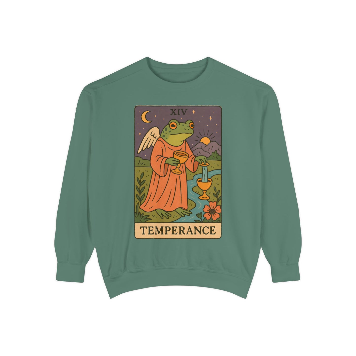 Cozy Tarotoads "Temperance" Unisex Sweatshirt | Adorable Casual Wear, Astrology Apparel, Unique Gift for Tarot Lovers