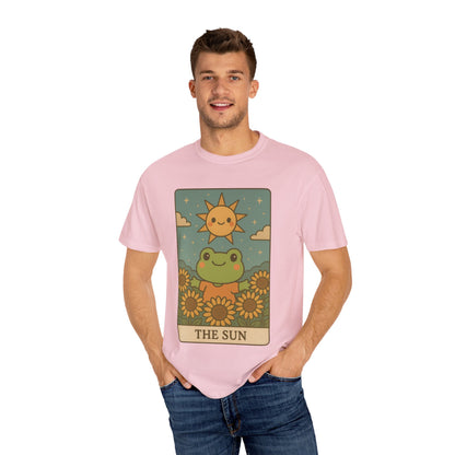 Cute Tarotoads "The Sun" Unisex T-Shirt | Great for Halloween, Warm And Cozy, Great Gift Idea, Astrology Apparel, Unique Tarot Graphic T-Shirt, Good For Cold Weather
