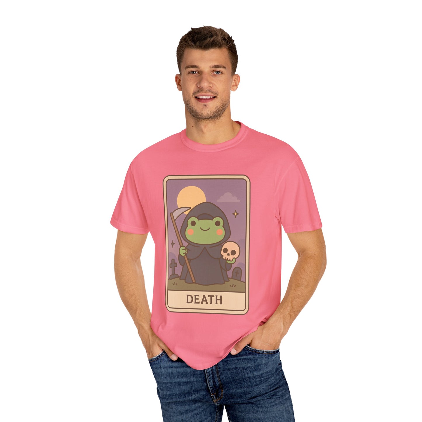 Unisex Garment-Dyed T-Shirt | Adorable Graphic T-shirt | Tarotoads! - “Death"