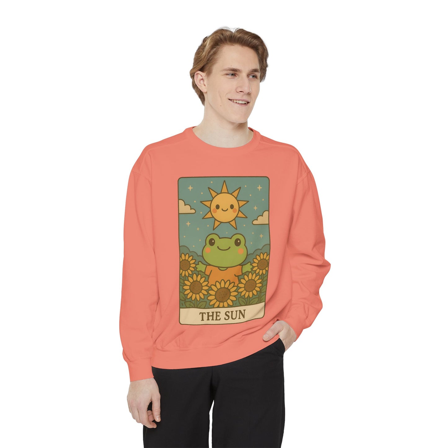 Cozy Tarotoads! "The Sun" Unisex Sweatshirt | Happy Frog Sun Sweatshirt, Unisex Pullover, Cozy Gift, Nature Lovers Apparel, Warm Fashion, Thoughtful Present