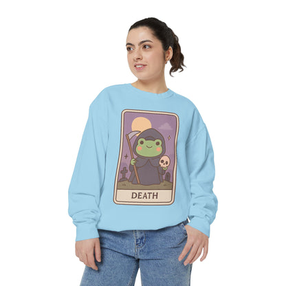 Cozy Tarotoads "Death" Unisex Sweatshirt | Astrology Apparel, Perfect for Halloween, Gift for Friends Family, Great For Frog and Tarot Lovers, Great For Cold Weather