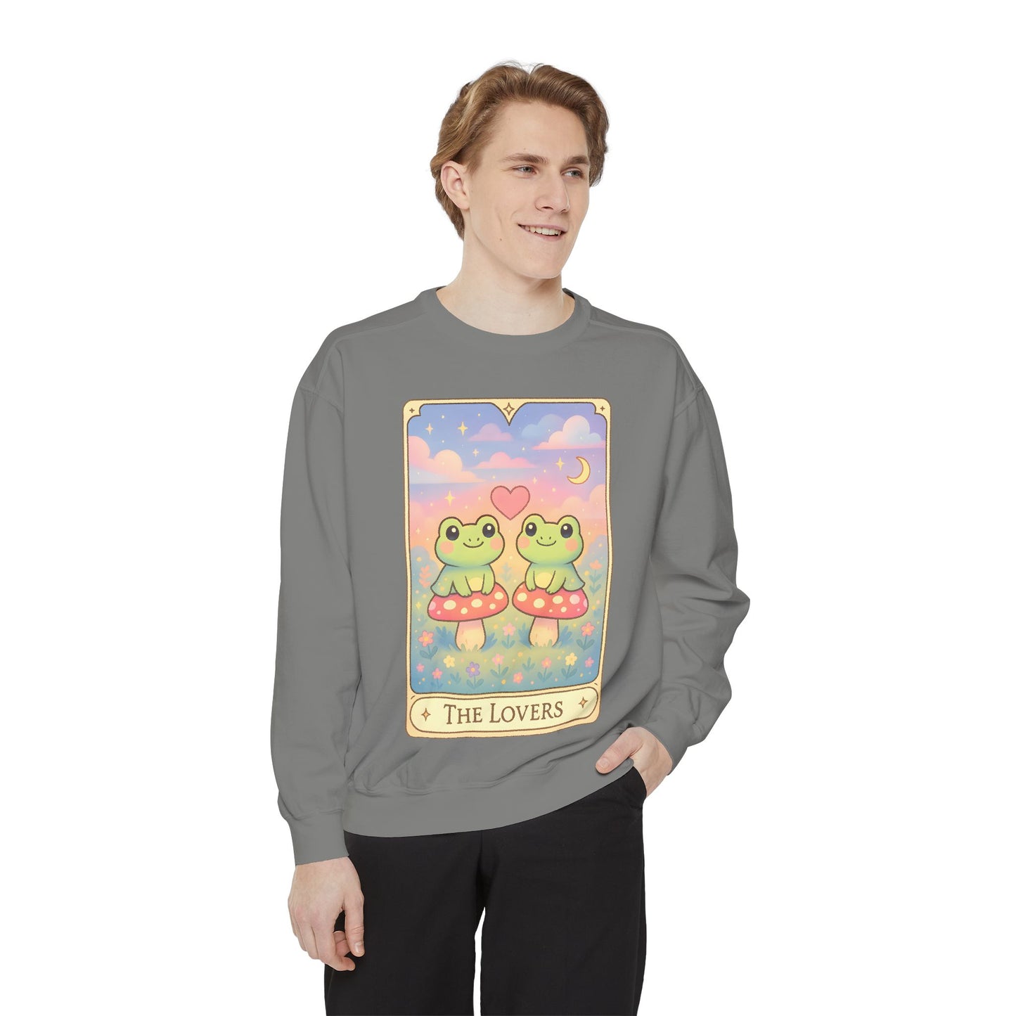 Cozy Tarotoads "The Lovers" Unisex Sweatshirt | Astrology Apparel, Perfect for Halloween, Gift for Friends Family, Great For Frog and Tarot Lovers, Great For Cold Weather