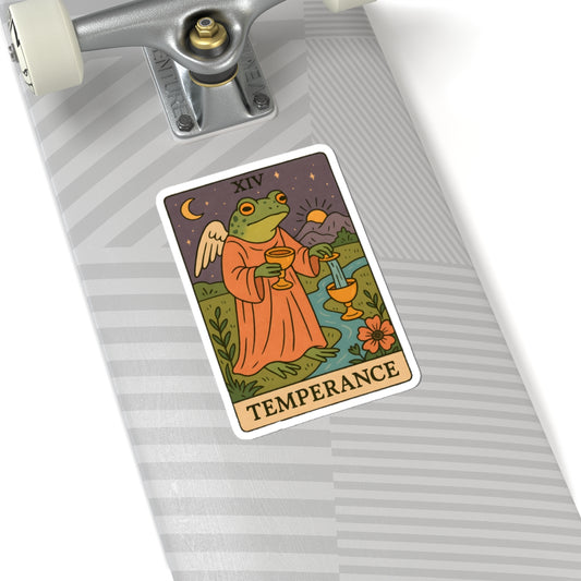 Adorable Tarotoads! "Temperance" Kiss-Cut Sticker | Cute, High-quality Kiss-Cut Stickers for Tarot Lovers, Witchy Decor, Laptop Decal, Journal Accessory, Gift for Friends