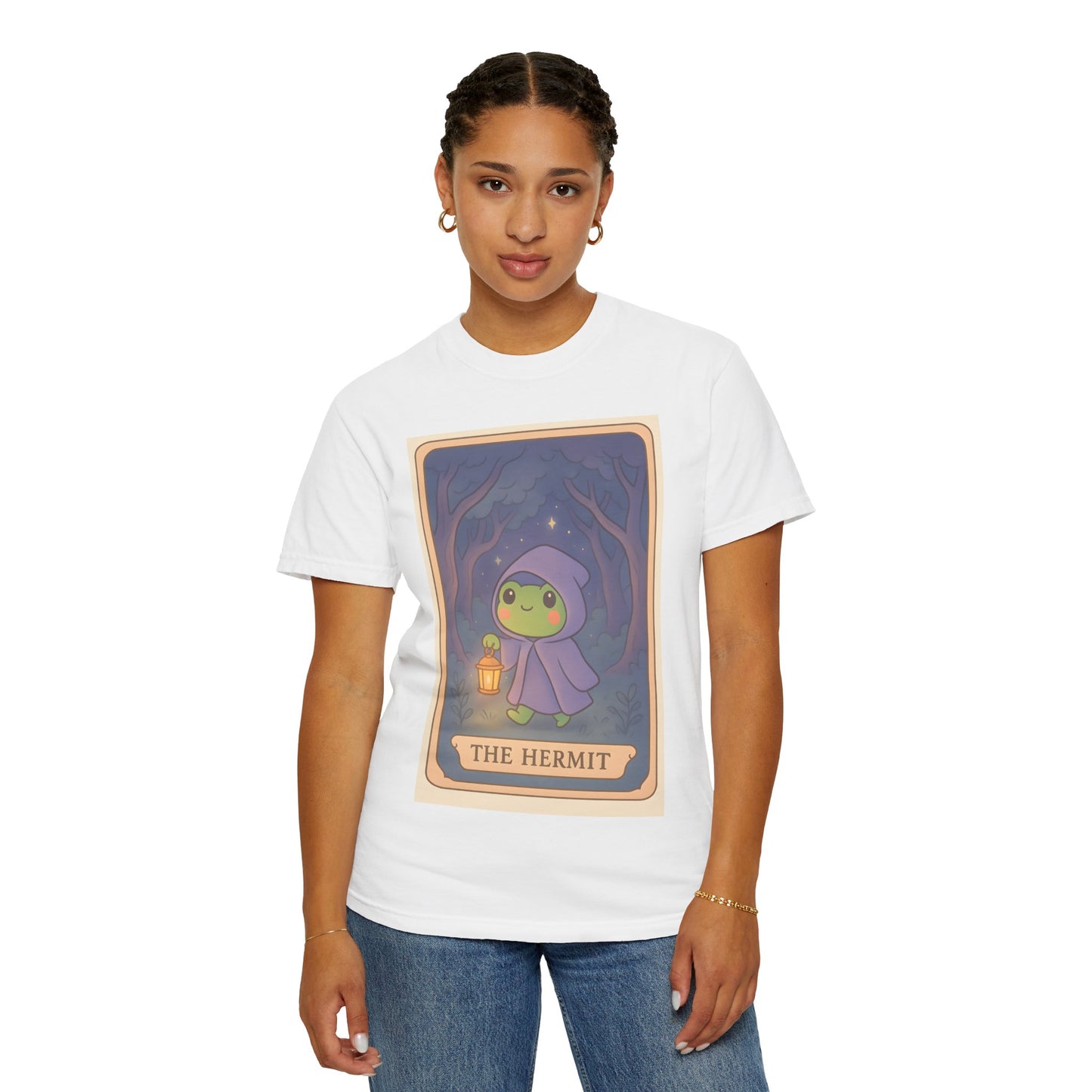 Unisex Garment-Dyed T-Shirt | Adorable Graphic T-shirt | Tarotoads! - “The Hermit"