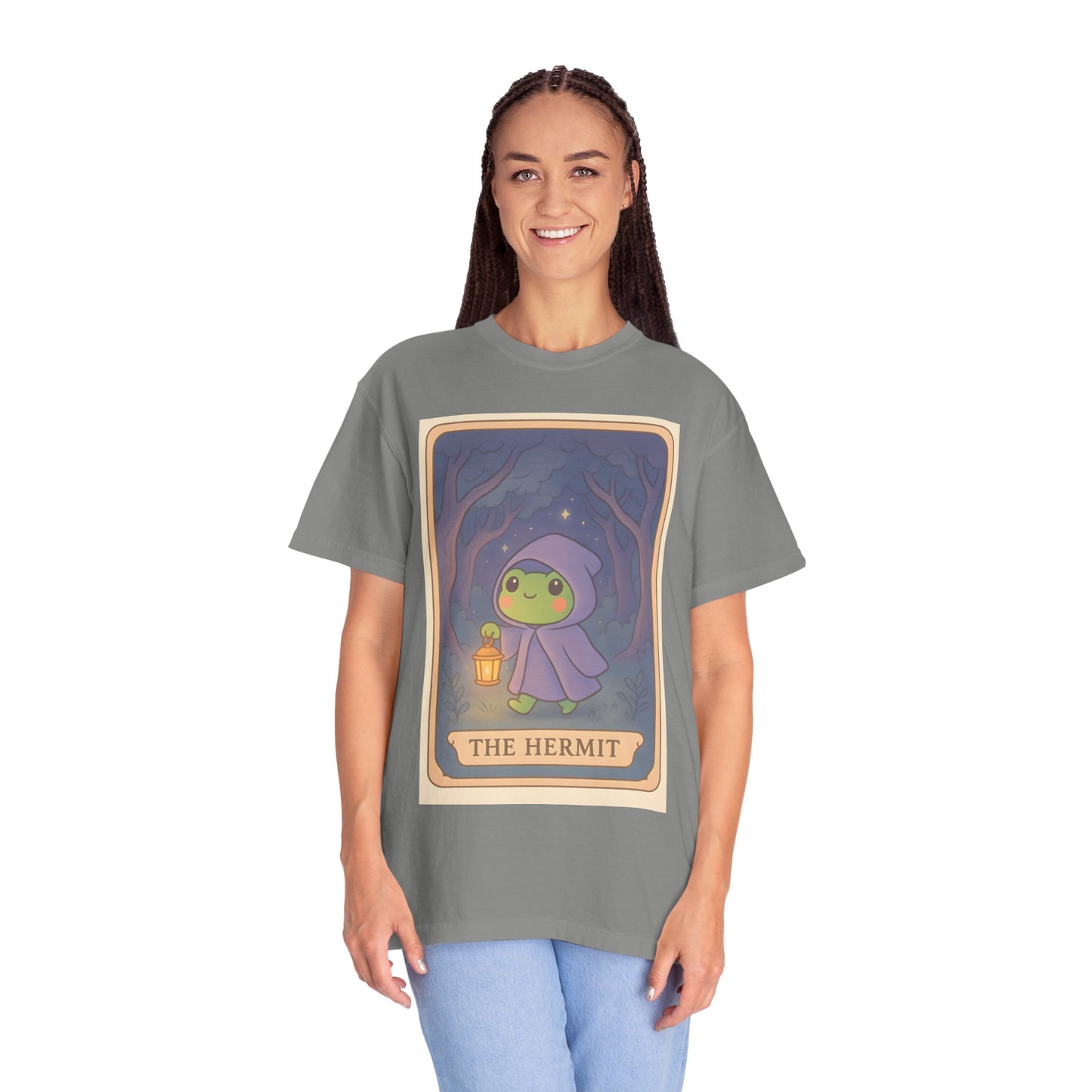 Unisex Garment-Dyed T-Shirt | Adorable Graphic T-shirt | Tarotoads! - “The Hermit"