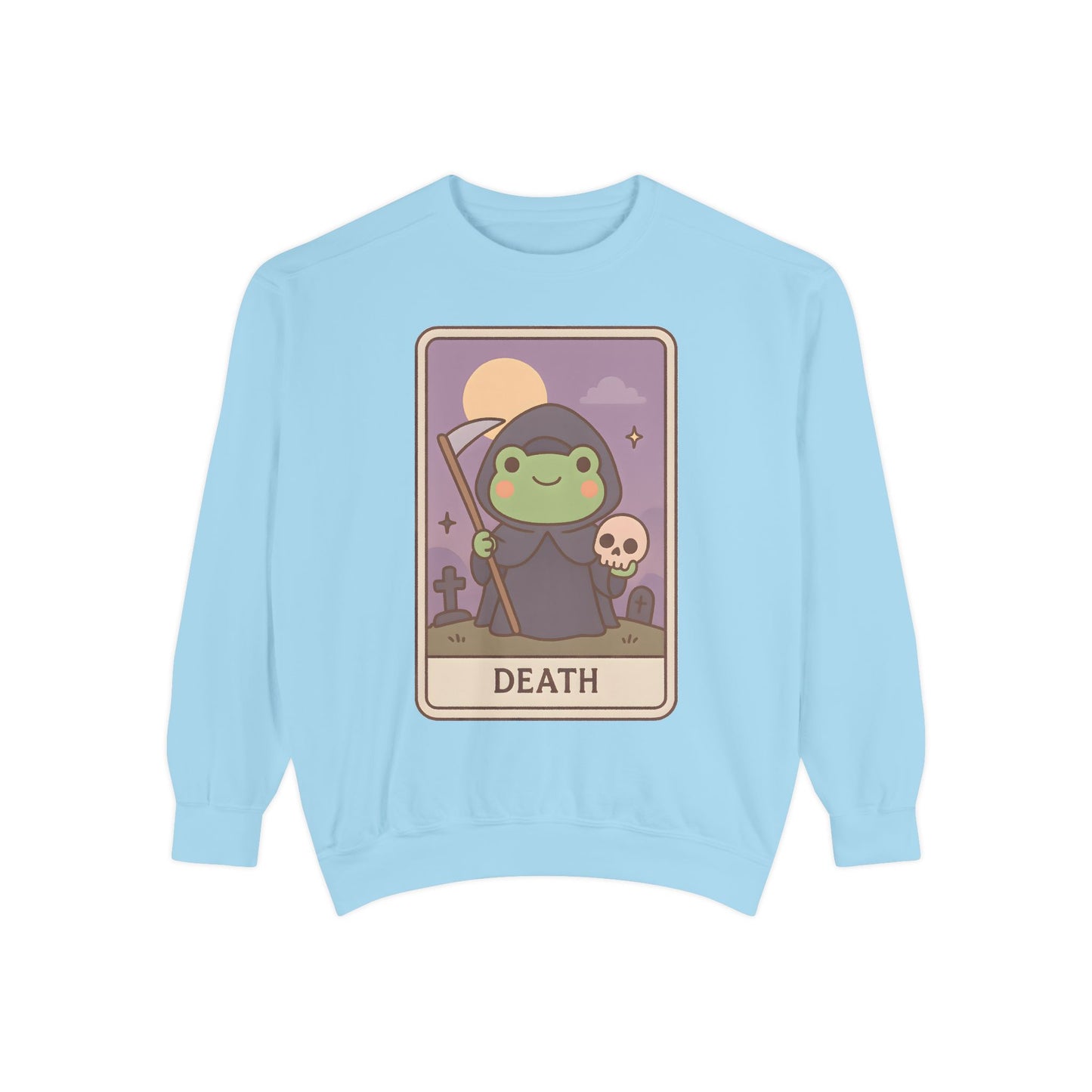 Cozy Tarotoads "Death" Unisex Sweatshirt | Astrology Apparel, Perfect for Halloween, Gift for Friends Family, Great For Frog and Tarot Lovers, Great For Cold Weather