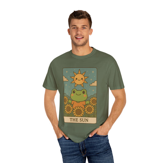 Cute Tarotoads "The Sun" Unisex T-Shirt | Great for Halloween, Warm And Cozy, Great Gift Idea, Astrology Apparel, Unique Tarot Graphic T-Shirt, Good For Cold Weather