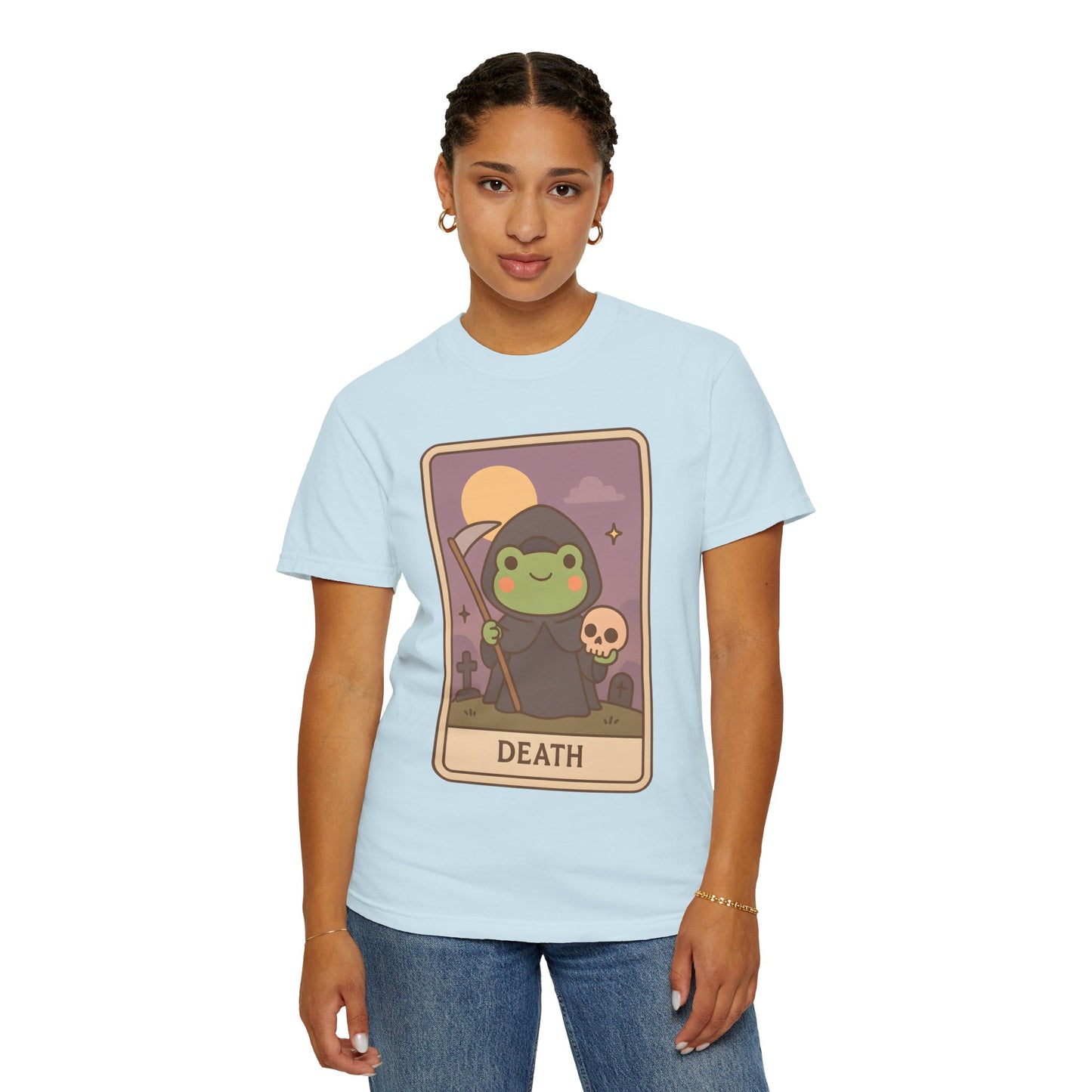 Unisex Garment-Dyed T-Shirt | Adorable Graphic T-shirt | Tarotoads! - “Death"