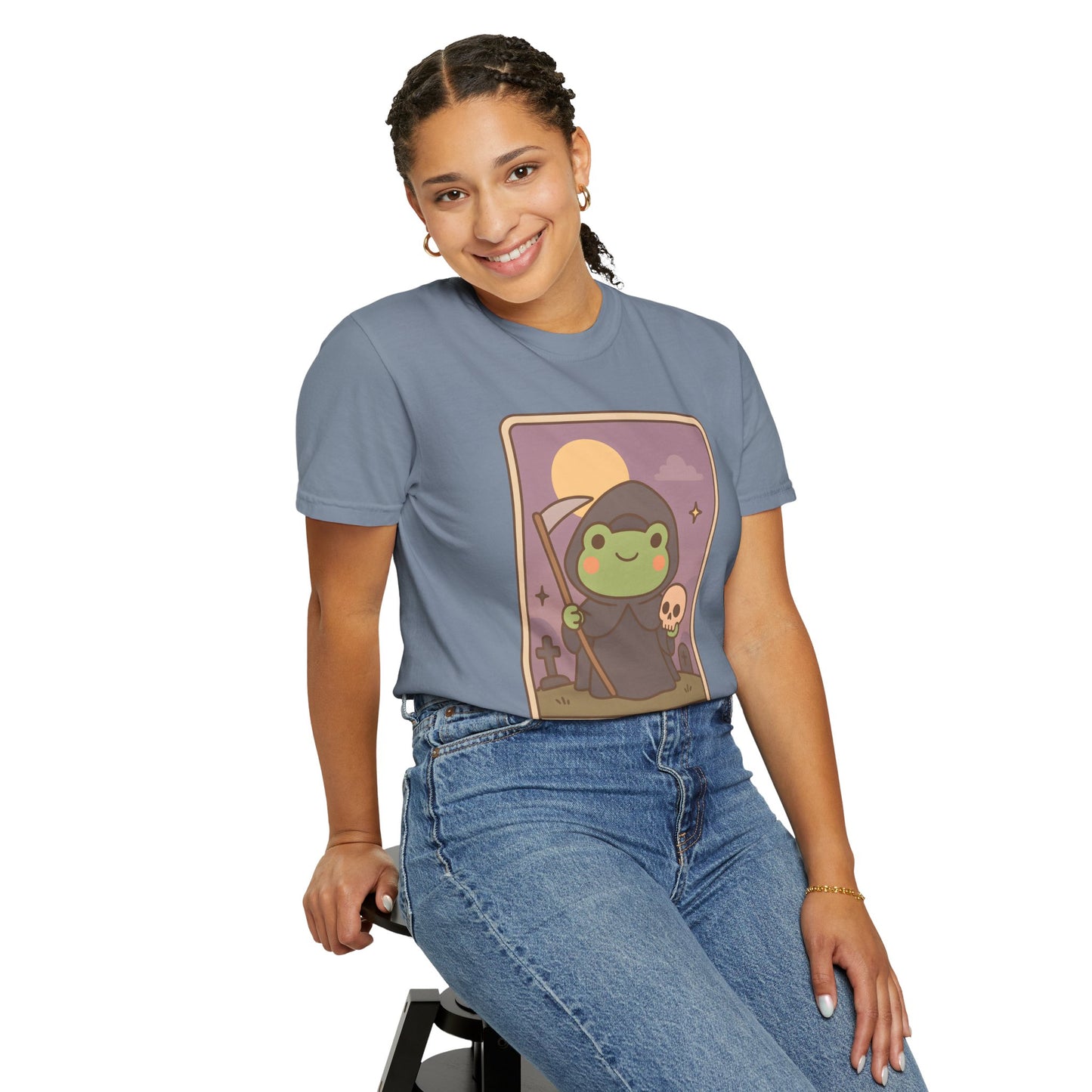 Unisex Garment-Dyed T-Shirt | Adorable Graphic T-shirt | Tarotoads! - “Death"