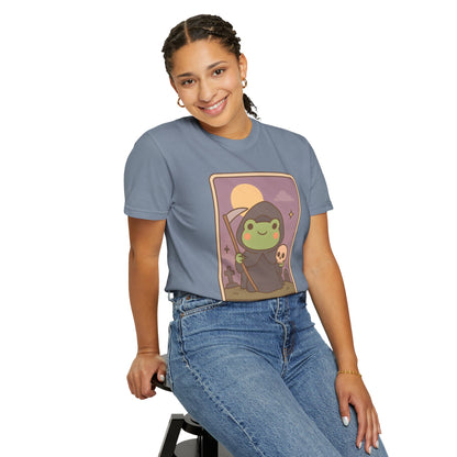 Unisex Garment-Dyed T-Shirt | Adorable Graphic T-shirt | Tarotoads! - “Death"