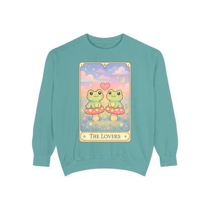Cozy Tarotoads "The Lovers" Unisex Sweatshirt | Astrology Apparel, Perfect for Halloween, Gift for Friends Family, Great For Frog and Tarot Lovers, Great For Cold Weather