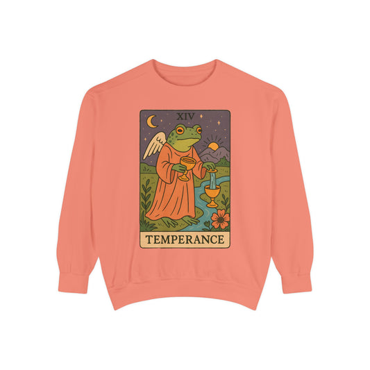 Cozy Tarotoads "Temperance" Unisex Sweatshirt | Adorable Casual Wear, Astrology Apparel, Unique Gift for Tarot Lovers