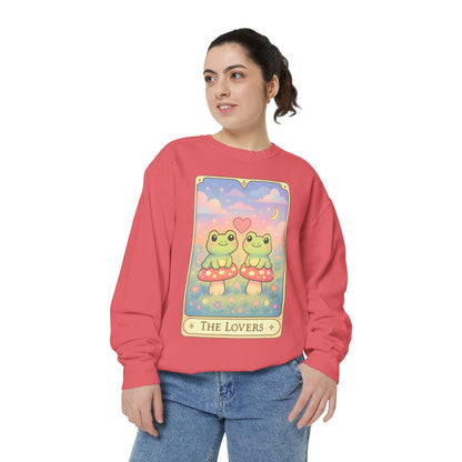 Cozy Tarotoads "The Lovers" Unisex Sweatshirt | Astrology Apparel, Perfect for Halloween, Gift for Friends Family, Great For Frog and Tarot Lovers, Great For Cold Weather