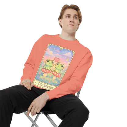 Cozy Tarotoads "The Lovers" Unisex Sweatshirt | Astrology Apparel, Perfect for Halloween, Gift for Friends Family, Great For Frog and Tarot Lovers, Great For Cold Weather
