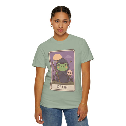 Cute Tarotoads "Death" Unisex T-Shirt | Great for Halloween, Warm And Cozy, Great Gift Idea, Astrology Apparel, Unique Tarot Graphic T-Shirt, Good For Cold Weather