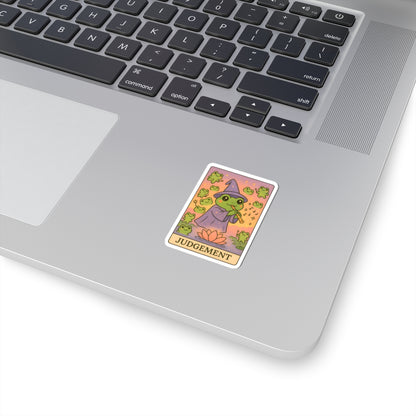 Whimsical Tarotoads! "Judgement" Kiss-Cut Sticker | Fun Outdoor Decor, Laptop Decals, Gift for Animal Lovers, Nature Enthusiasts, and Tarot Fans