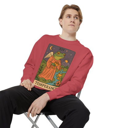Cozy Tarotoads "Temperance" Unisex Sweatshirt | Adorable Casual Wear, Astrology Apparel, Unique Gift for Tarot Lovers