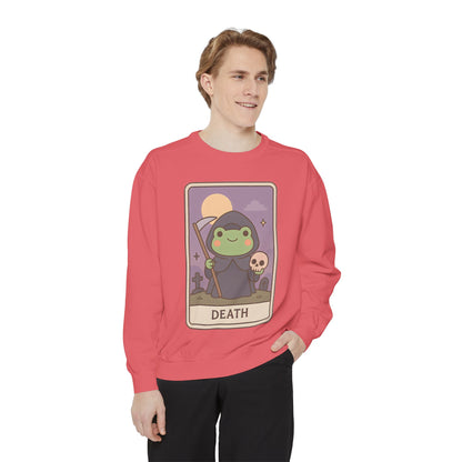 Cozy Tarotoads "Death" Unisex Sweatshirt | Astrology Apparel, Perfect for Halloween, Gift for Friends Family, Great For Frog and Tarot Lovers, Great For Cold Weather