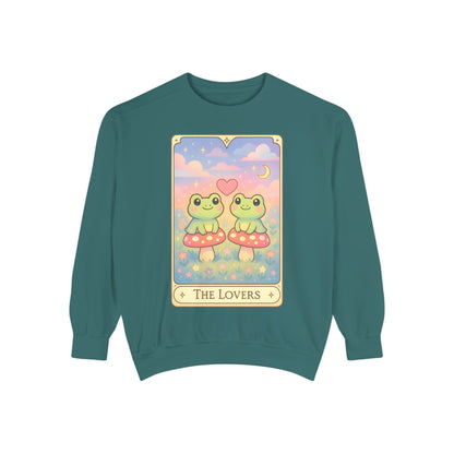 Cozy Tarotoads "The Lovers" Unisex Sweatshirt | Astrology Apparel, Perfect for Halloween, Gift for Friends Family, Great For Frog and Tarot Lovers, Great For Cold Weather