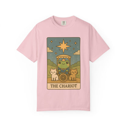 Cute Tarotoads "The Chariot" Unisex T-Shirt | Great for Halloween, Warm And Cozy, Great Gift Idea, Astrology Apparel, Unique Tarot Graphic T-Shirt, Good For Cold Weather