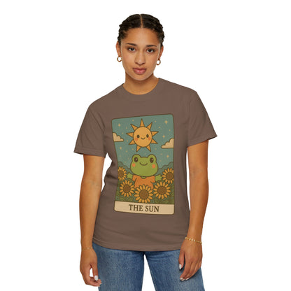 Cute Tarotoads "The Sun" Unisex T-Shirt | Great for Halloween, Warm And Cozy, Great Gift Idea, Astrology Apparel, Unique Tarot Graphic T-Shirt, Good For Cold Weather