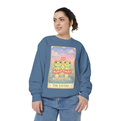 Cozy Tarotoads "The Lovers" Unisex Sweatshirt | Astrology Apparel, Perfect for Halloween, Gift for Friends Family, Great For Frog and Tarot Lovers, Great For Cold Weather