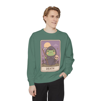 Cozy Tarotoads "Death" Unisex Sweatshirt | Astrology Apparel, Perfect for Halloween, Gift for Friends Family, Great For Frog and Tarot Lovers, Great For Cold Weather