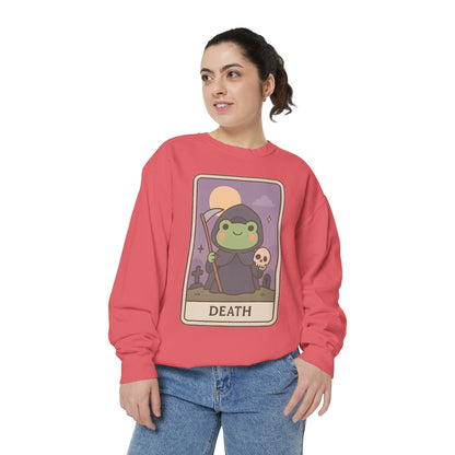 Cozy Tarotoads "Death" Unisex Sweatshirt | Astrology Apparel, Perfect for Halloween, Gift for Friends Family, Great For Frog and Tarot Lovers, Great For Cold Weather