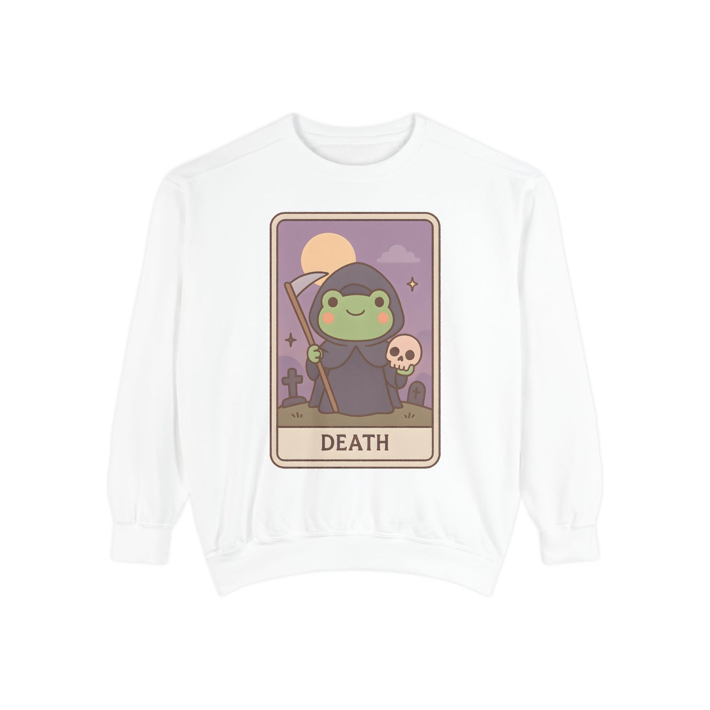 Cozy Tarotoads "Death" Unisex Sweatshirt | Astrology Apparel, Perfect for Halloween, Gift for Friends Family, Great For Frog and Tarot Lovers, Great For Cold Weather