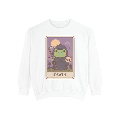 Cozy Tarotoads "Death" Unisex Sweatshirt | Astrology Apparel, Perfect for Halloween, Gift for Friends Family, Great For Frog and Tarot Lovers, Great For Cold Weather