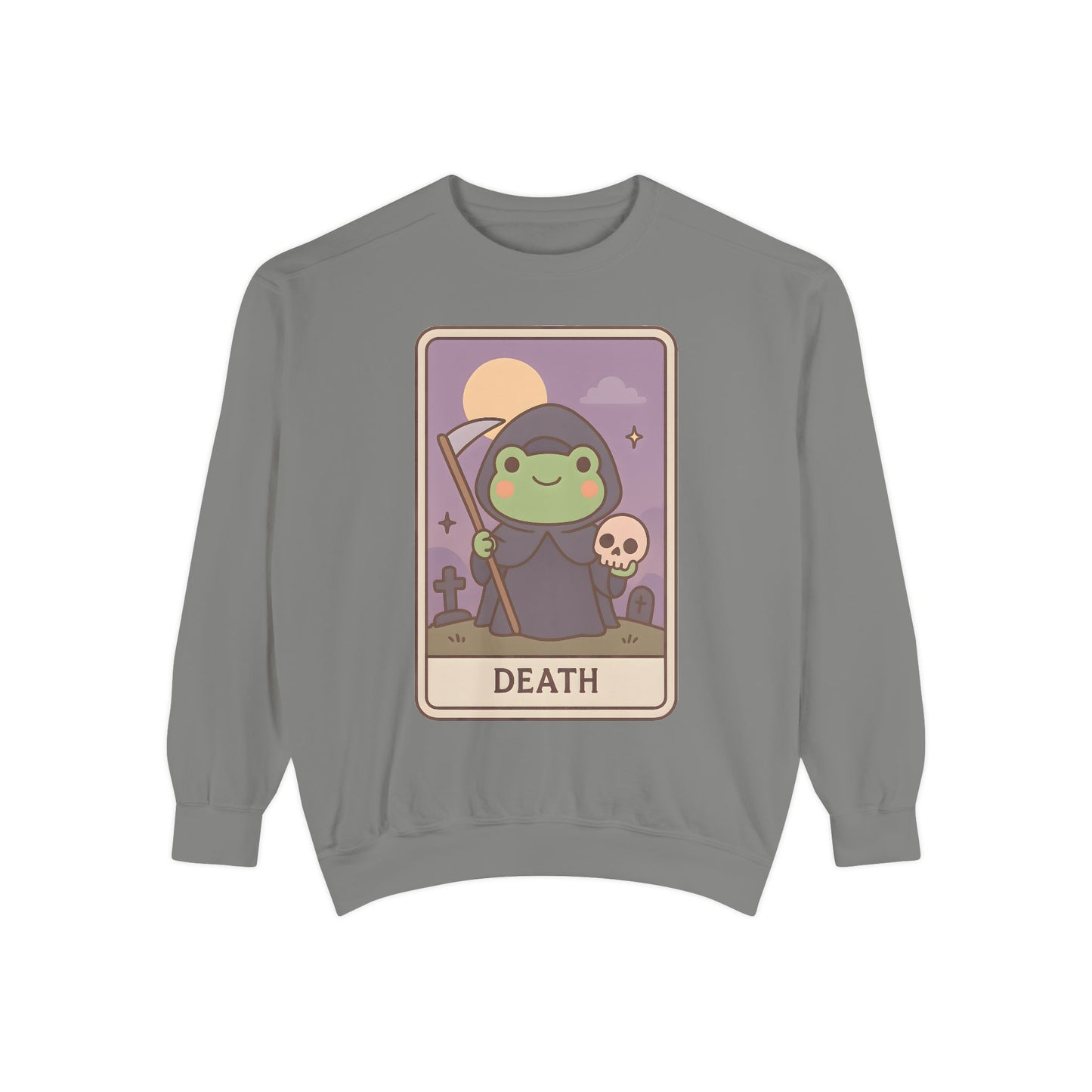 Cozy Tarotoads "Death" Unisex Sweatshirt | Astrology Apparel, Perfect for Halloween, Gift for Friends Family, Great For Frog and Tarot Lovers, Great For Cold Weather