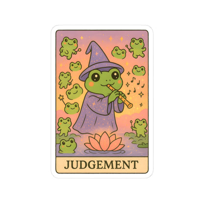 Whimsical Tarotoads! "Judgement" Kiss-Cut Sticker | Fun Outdoor Decor, Laptop Decals, Gift for Animal Lovers, Nature Enthusiasts, and Tarot Fans
